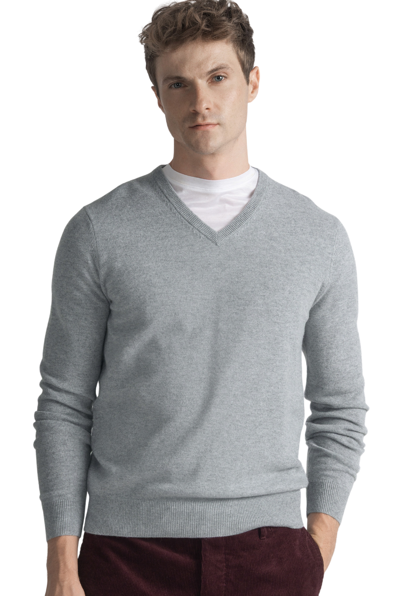 Moorer Cantonimll Long Sleeve V Neck Sweater Grigio