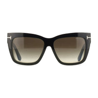 Tom Ford Eyeglasses Square Full Rim, Shiny Black Frame and Clear with Magnetic Clip-On Brown Lens FT6069-B001