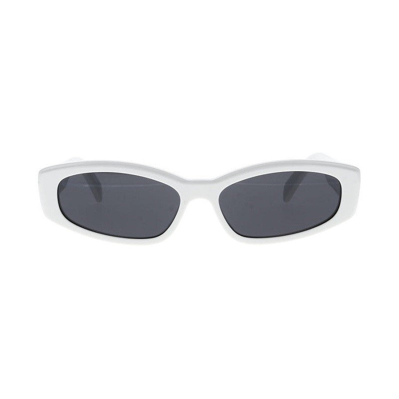 Celine Sunglasses Cat Eye Full Rim, Shiny Ivory Frame and Smoke Lens CL40252I25A