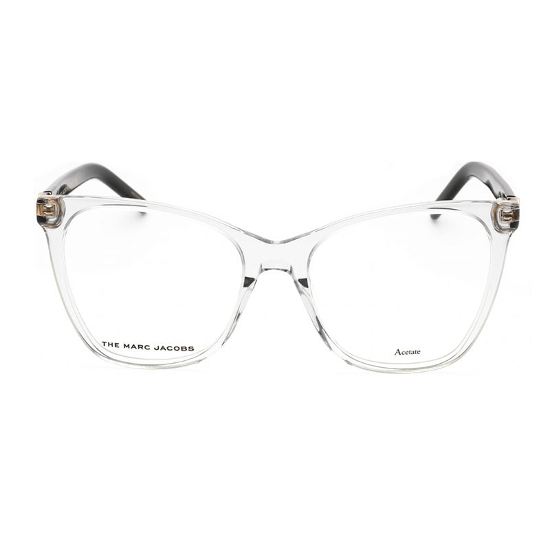Marc Jacobs Eyeglasses Square Full Rim, Transparent Grey Frame and Clear Demo Lens Lens MARC6000KB700