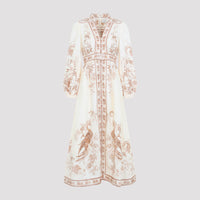 Zimmermann Indra Plunge Midi Dress Women