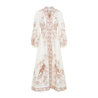 Zimmermann Indra Plunge Midi Dress Women