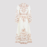 Zimmermann Indra Plunge Midi Dress Women