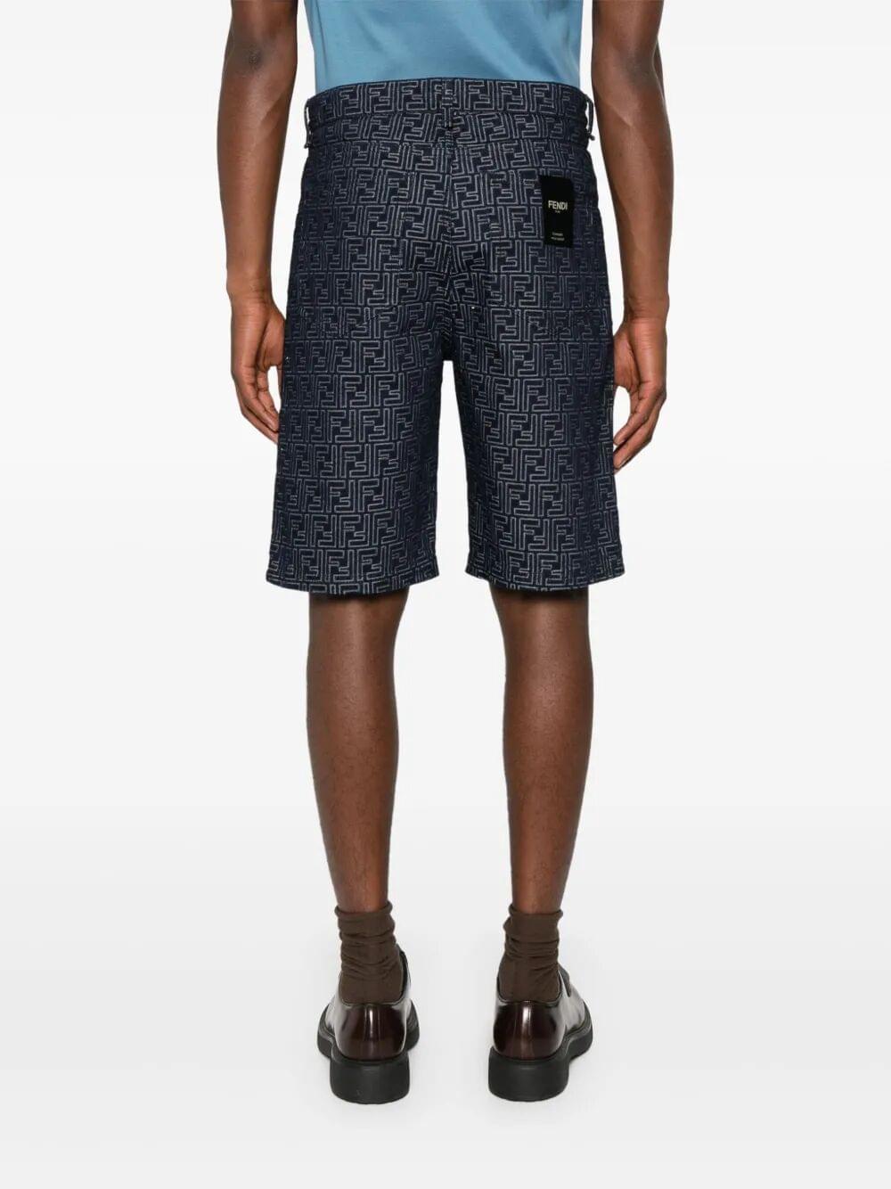 FENDI Fendi Men Ff Jacquard Denim Shorts