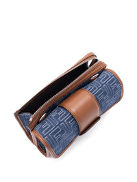 FENDI Denim-Effect Ff Jacquard And Leather Double Baguette Bag Women