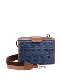 FENDI Denim-Effect Ff Jacquard And Leather Double Baguette Bag Women