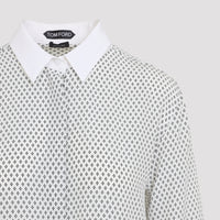 Tom Ford Multi Argyle Printed Silk Shirt Women