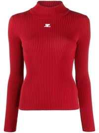 COURREGES Courreges Women Re-Edition Rib Knit Mockneck Sweater