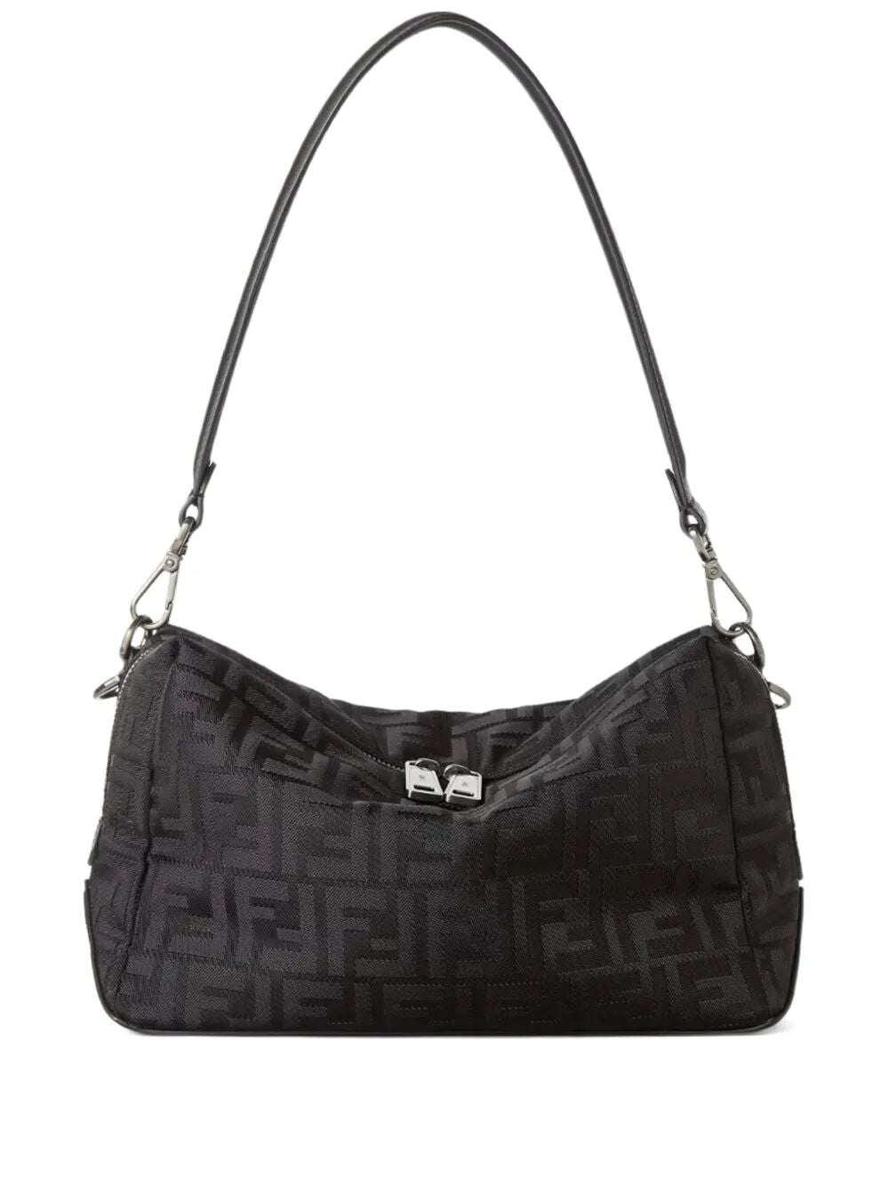 Fendi Men Squared Ff Fendi Lui Medium Leather And Nylon Bag