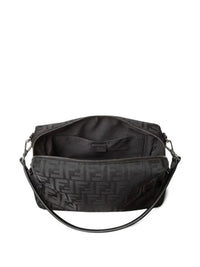 Fendi Men Squared Ff Fendi Lui Medium Leather And Nylon Bag