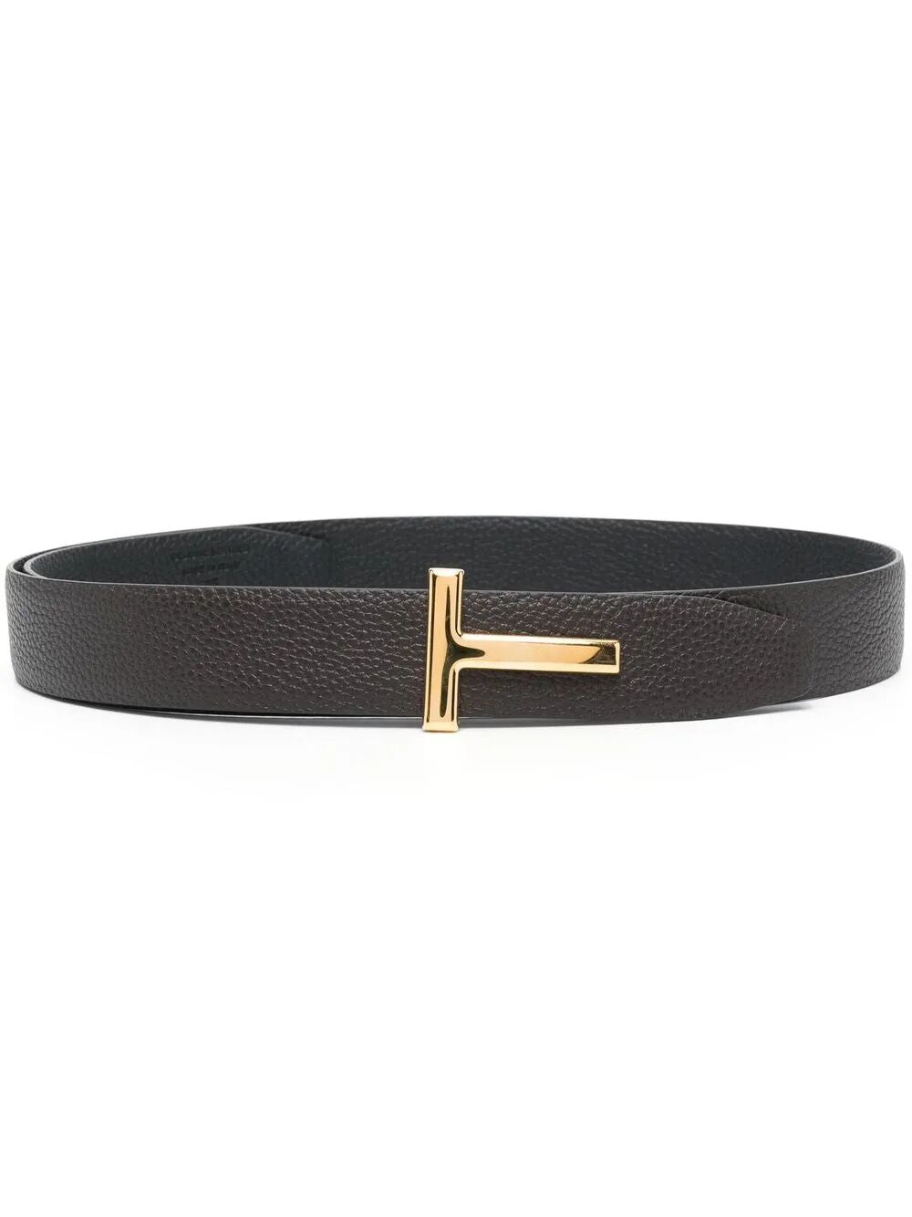 TOM FORD Tom Ford Men Grained Leather T-Buckle Belt