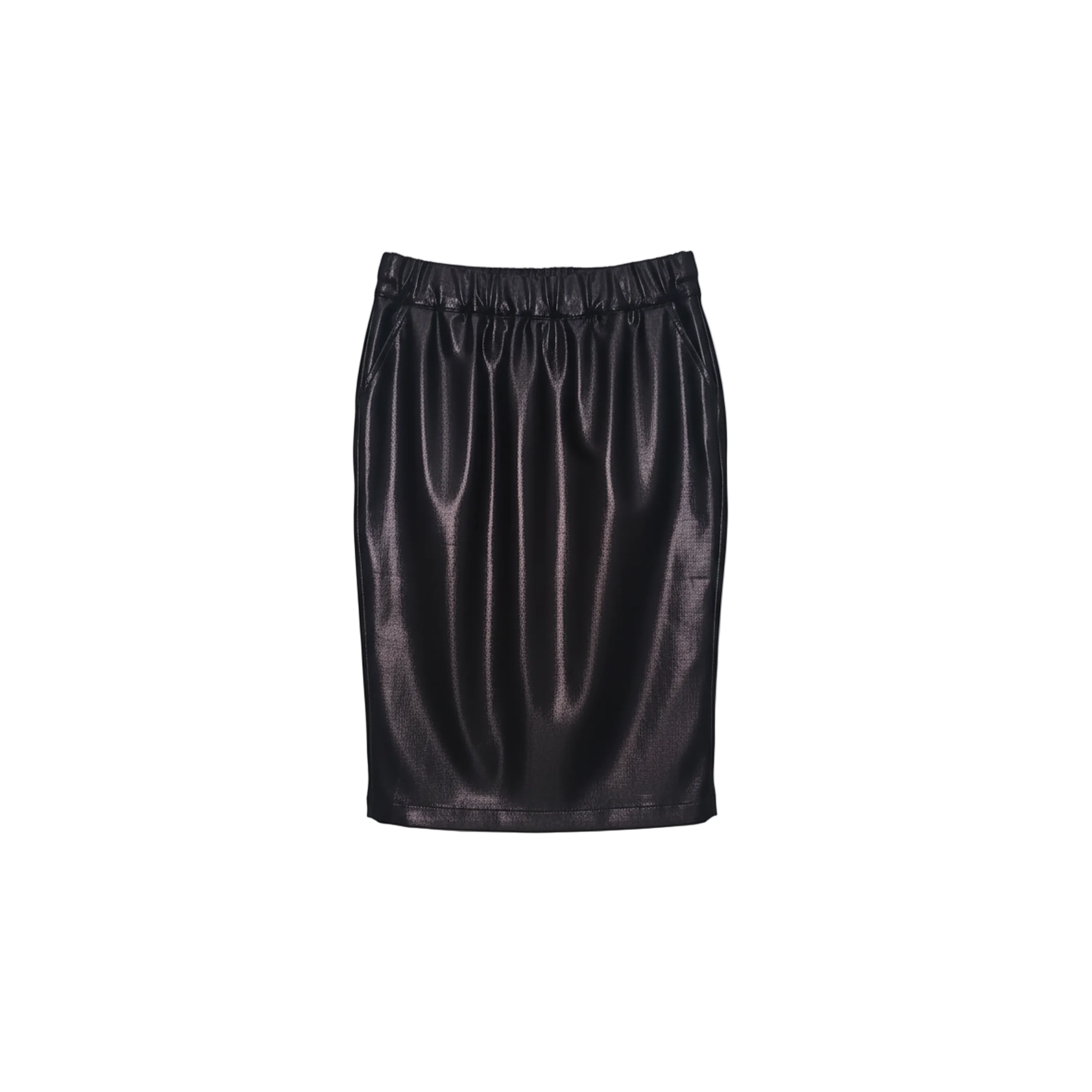 Tom Ford Metallic Coated Cargo Midi Skirt with Front Zip Pockets
