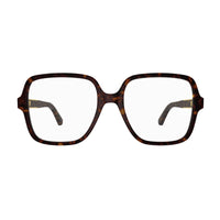 Gucci Eyeglasses Square Full Rim, Havana Frame and Clear Demo Lenses Lens GG1193O002