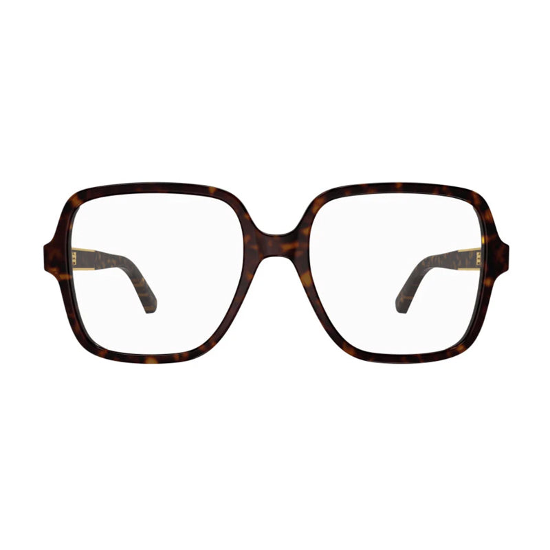 Gucci Eyeglasses Square Full Rim, Havana Frame and Clear Demo Lenses Lens GG1193O002
