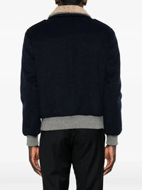 Brunello Cucinelli Men Bonded Cashmere Beaver Cloth Bomber Jacket