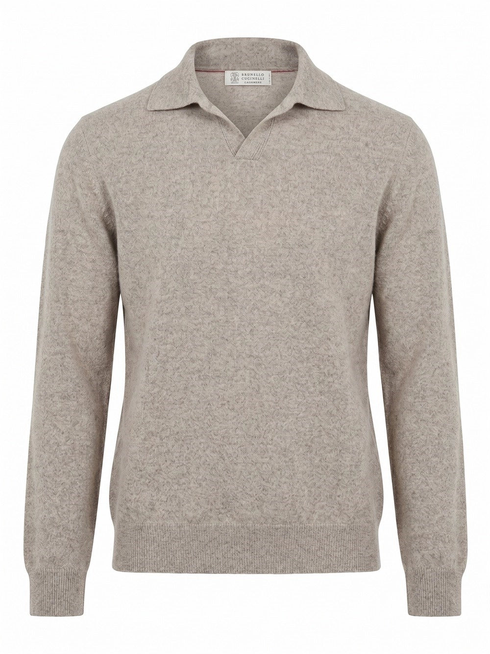 Brunello Cucinelli Men Mouliné Cashmere Knit Polo