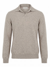 Brunello Cucinelli Men Mouliné Cashmere Knit Polo