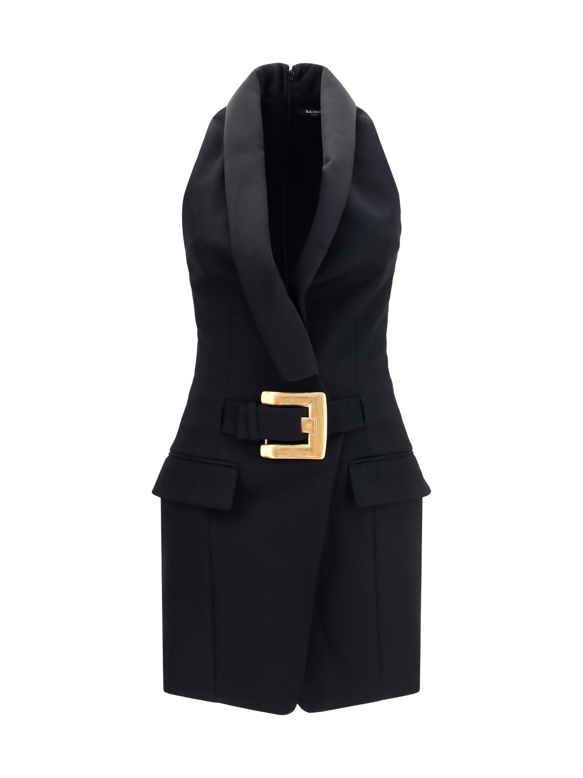 Balmain Women Grain De Poudre Belted Dress