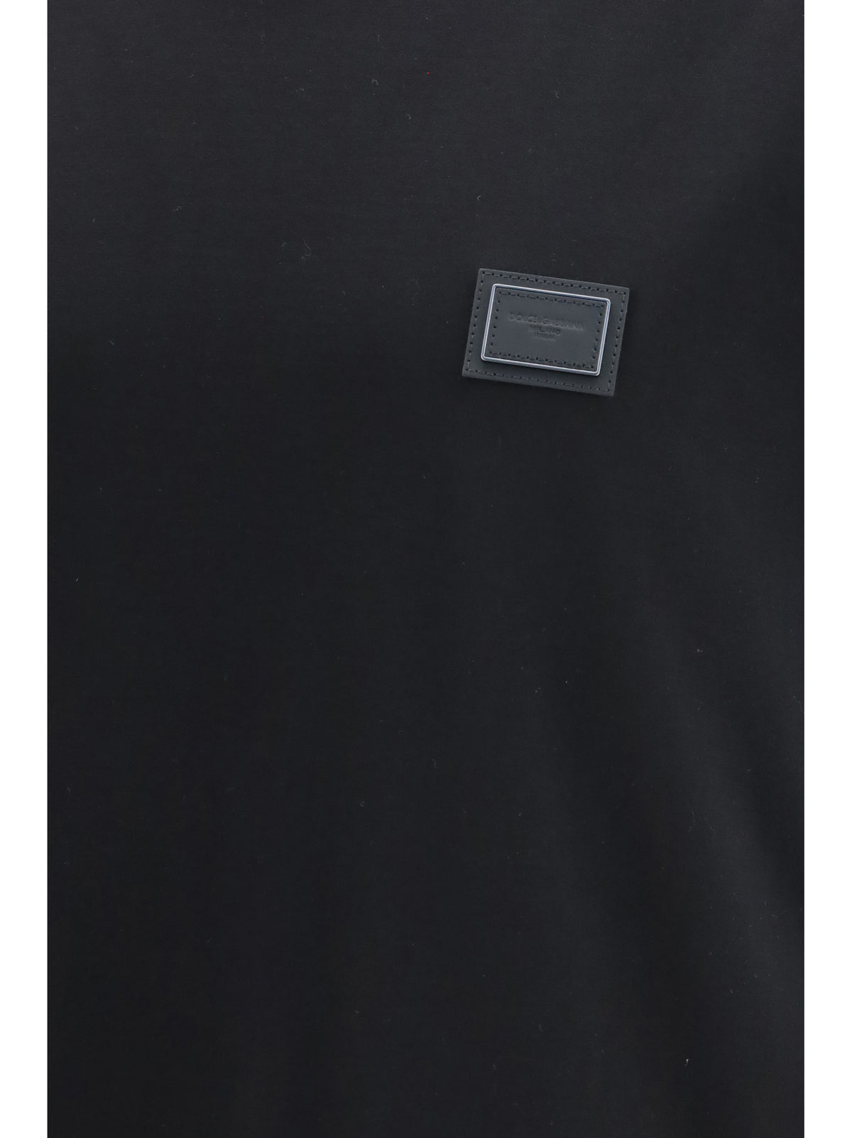 Dolce & Gabbana Men Cotton T-Shirt With Logo Plaque