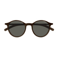 Montblanc Sunglasses Round Full Rim, Shiny Brown Frame and Grey Lens MB0324S002