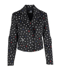 Love Moschino Women's Cropped Printed Blazer 4 Black