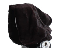 Dolce & Gabbana Purple Weasel Fur Crochet Hood Scarf Women's Hat