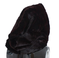 Dolce & Gabbana Purple Weasel Fur Crochet Hood Scarf Women's Hat