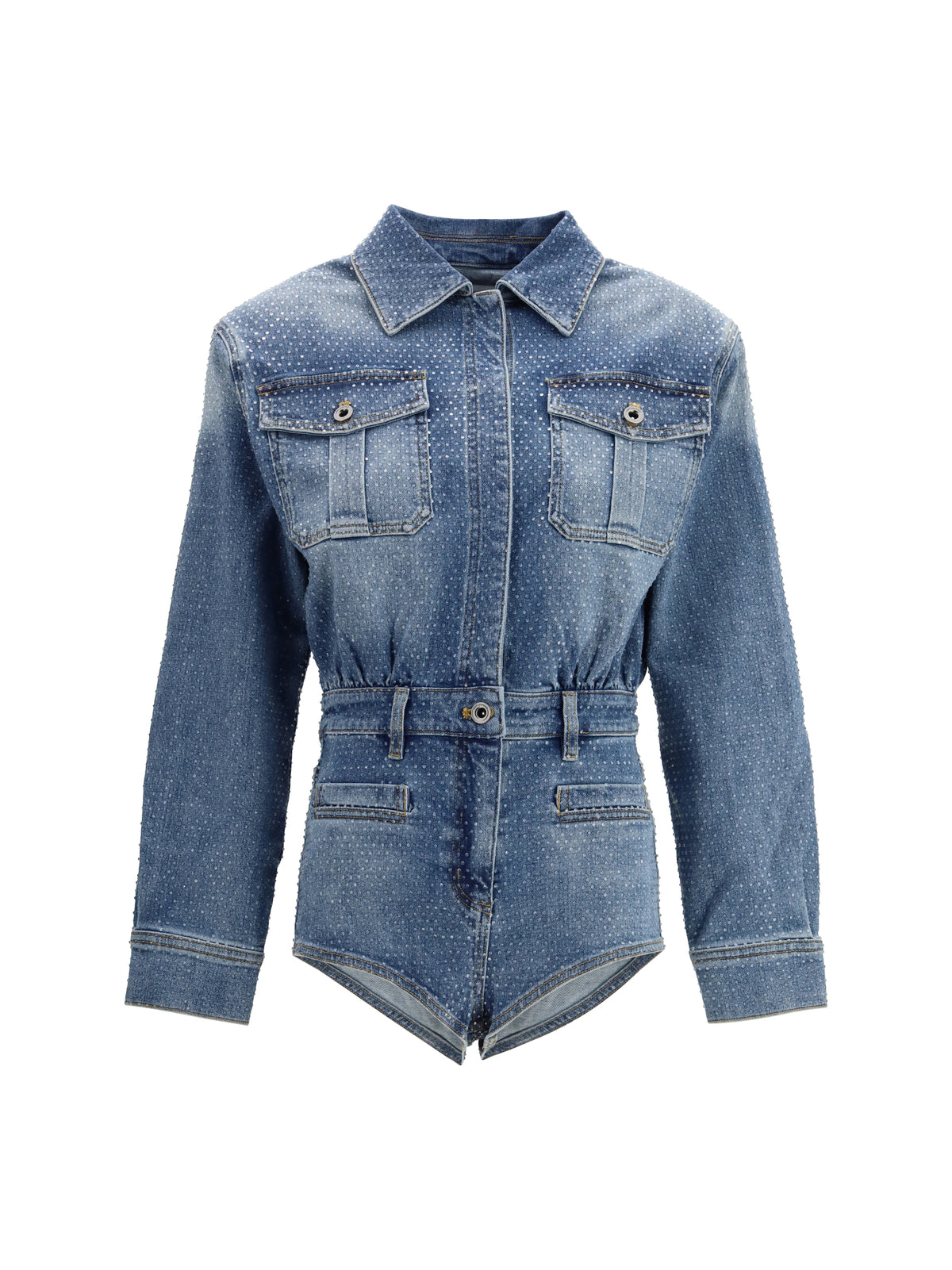 SELF-PORTRAIT Self-Portrait Women Rhinestone Denim Jacket
