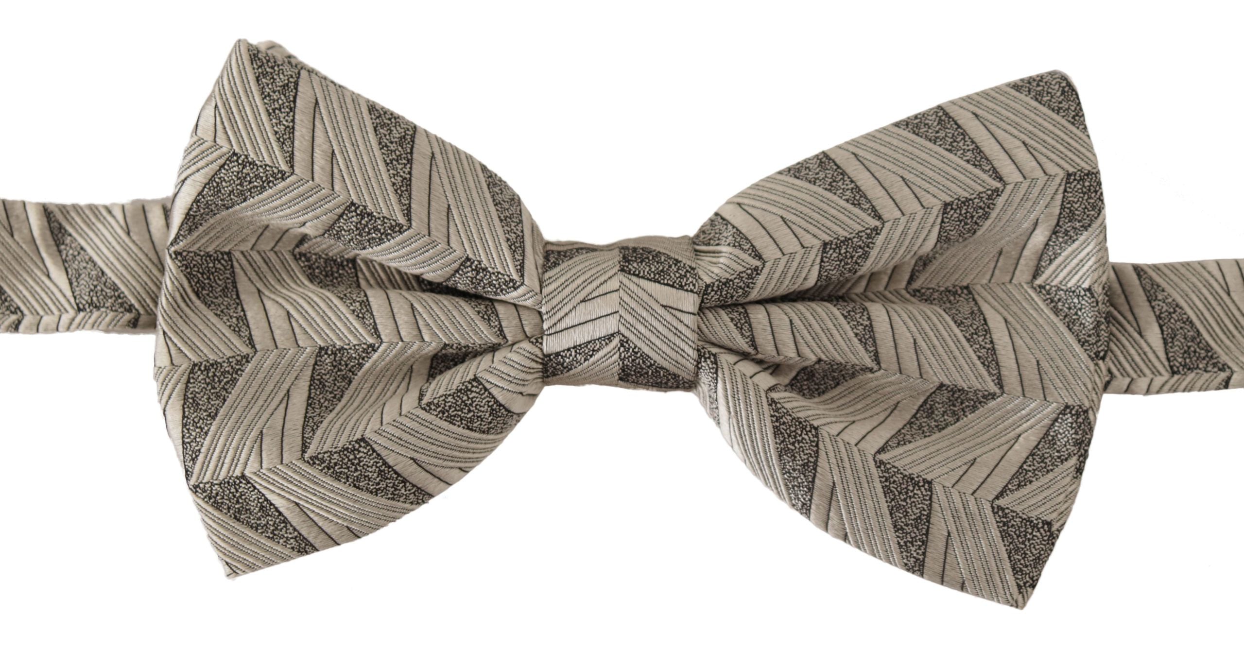 Dolce & Gabbana Dolce & Gabbana Gray 100% Silk Adjustable Neck Papillon Bow Men's Tie