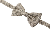 Dolce & Gabbana Dolce & Gabbana Gray 100% Silk Adjustable Neck Papillon Bow Men's Tie