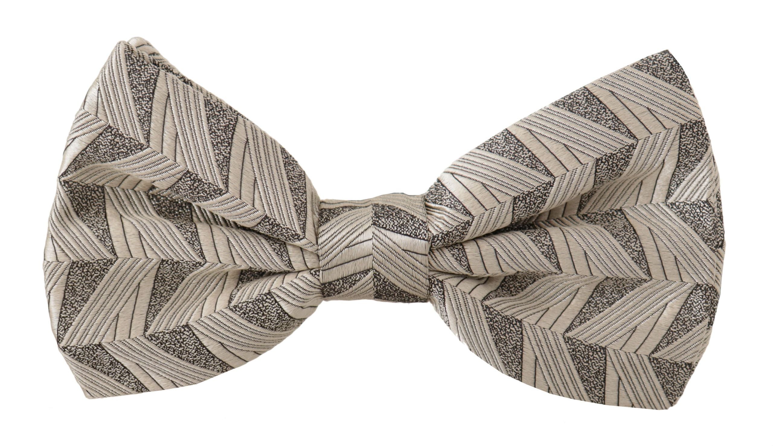 Dolce & Gabbana Dolce & Gabbana Gray 100% Silk Adjustable Neck Papillon Bow Men's Tie
