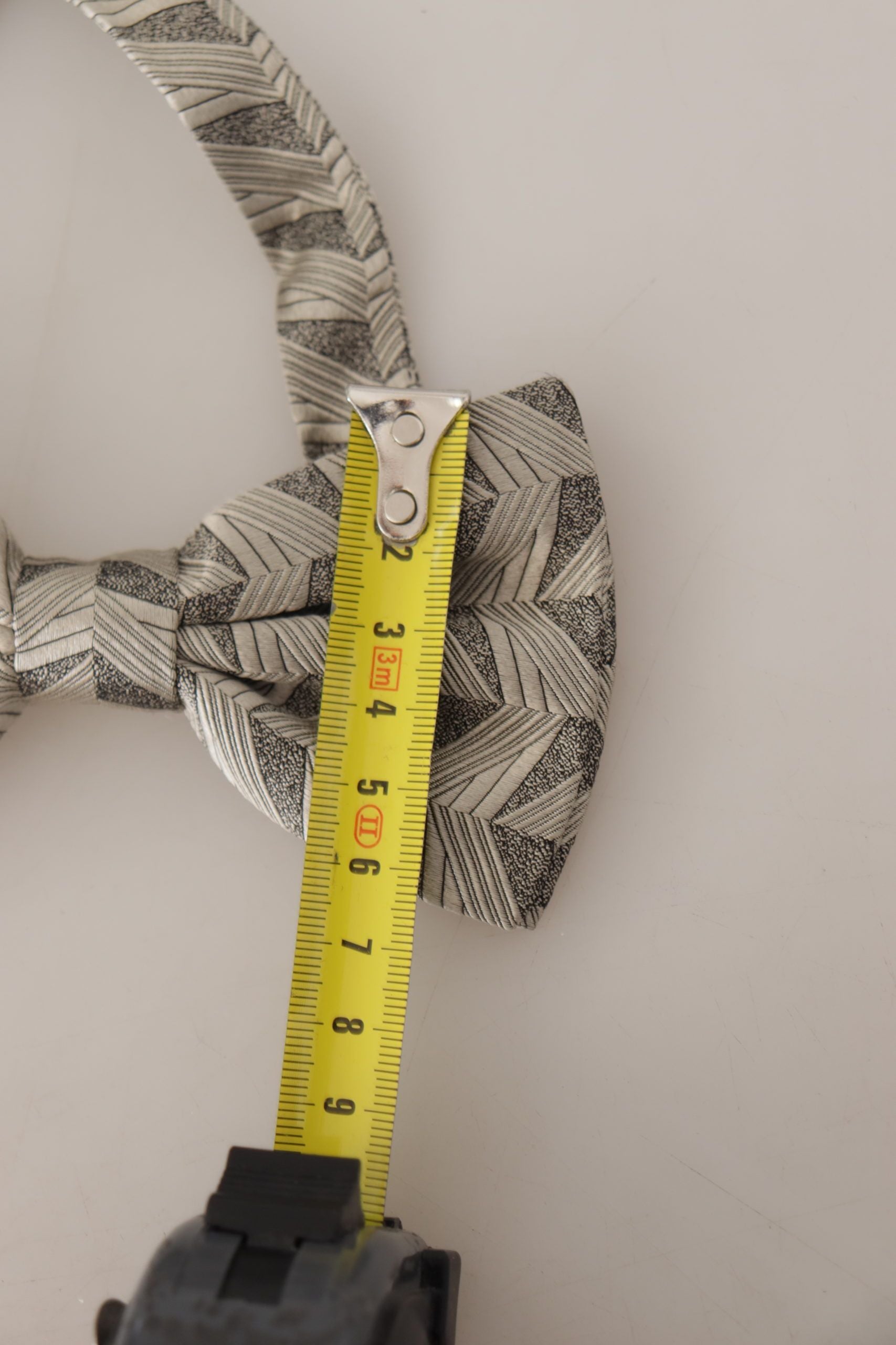 Dolce & Gabbana Dolce & Gabbana Gray 100% Silk Adjustable Neck Papillon Bow Men's Tie