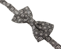 Dolce & Gabbana Dolce & Gabbana Black white 100% Silk Adjustable Neck Papillon Men's Tie