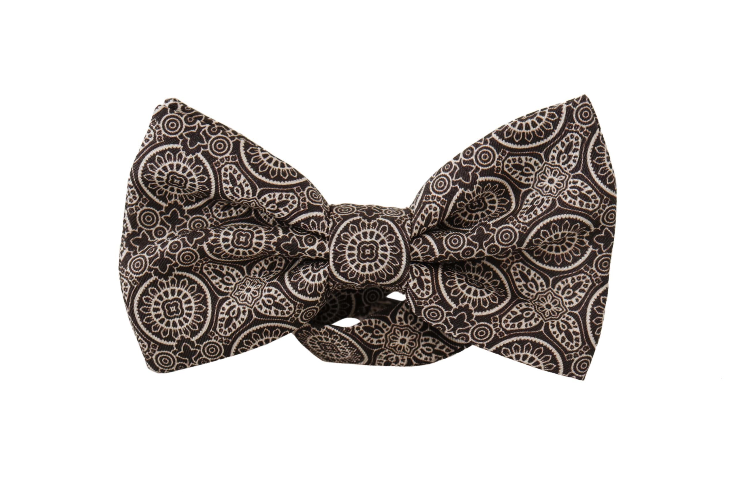 Dolce & Gabbana Dolce & Gabbana Black white 100% Silk Adjustable Neck Papillon Men's Tie