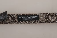 Dolce & Gabbana Dolce & Gabbana Black white 100% Silk Adjustable Neck Papillon Men's Tie