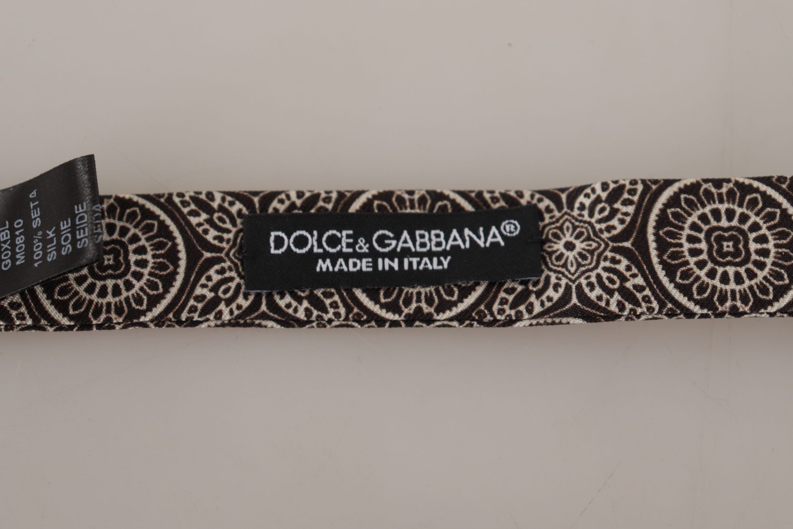 Dolce & Gabbana Dolce & Gabbana Black white 100% Silk Adjustable Neck Papillon Men's Tie