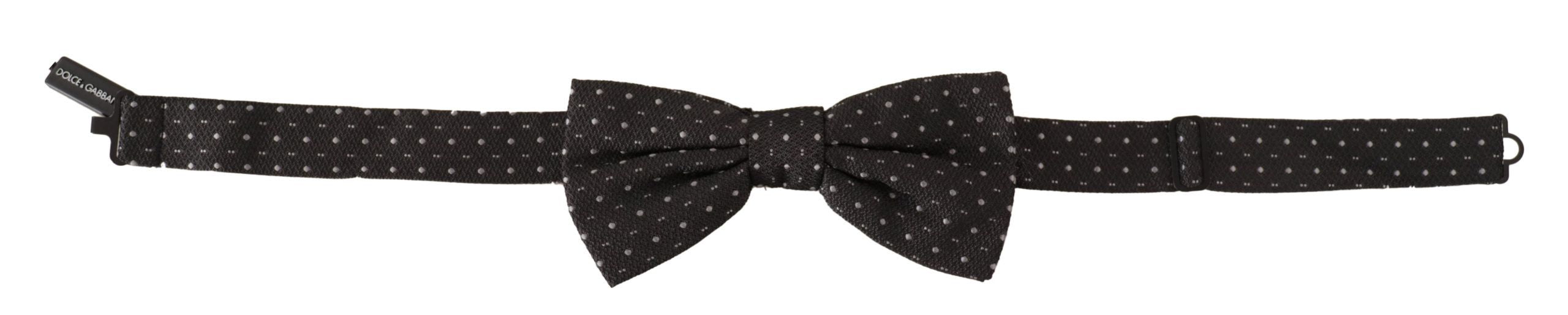 Dolce & Gabbana Dolce & Gabbana Gray Polka Dot 100% Silk Neck Papillon Men's Tie