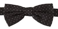 Dolce & Gabbana Dolce & Gabbana Gray Polka Dot 100% Silk Neck Papillon Men's Tie