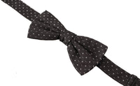 Dolce & Gabbana Dolce & Gabbana Gray Polka Dot 100% Silk Neck Papillon Men's Tie