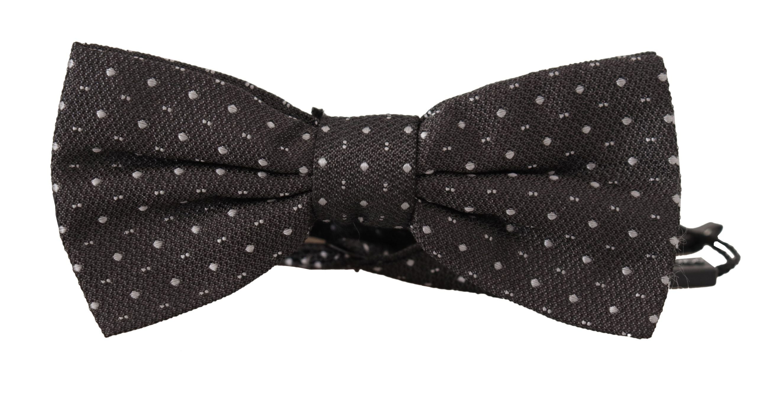 Dolce & Gabbana Dolce & Gabbana Gray Polka Dot 100% Silk Neck Papillon Men's Tie