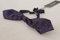 Dolce & Gabbana Dolce & Gabbana Blue Geometric Silk Adjustable Neck Papillon Men's Tie