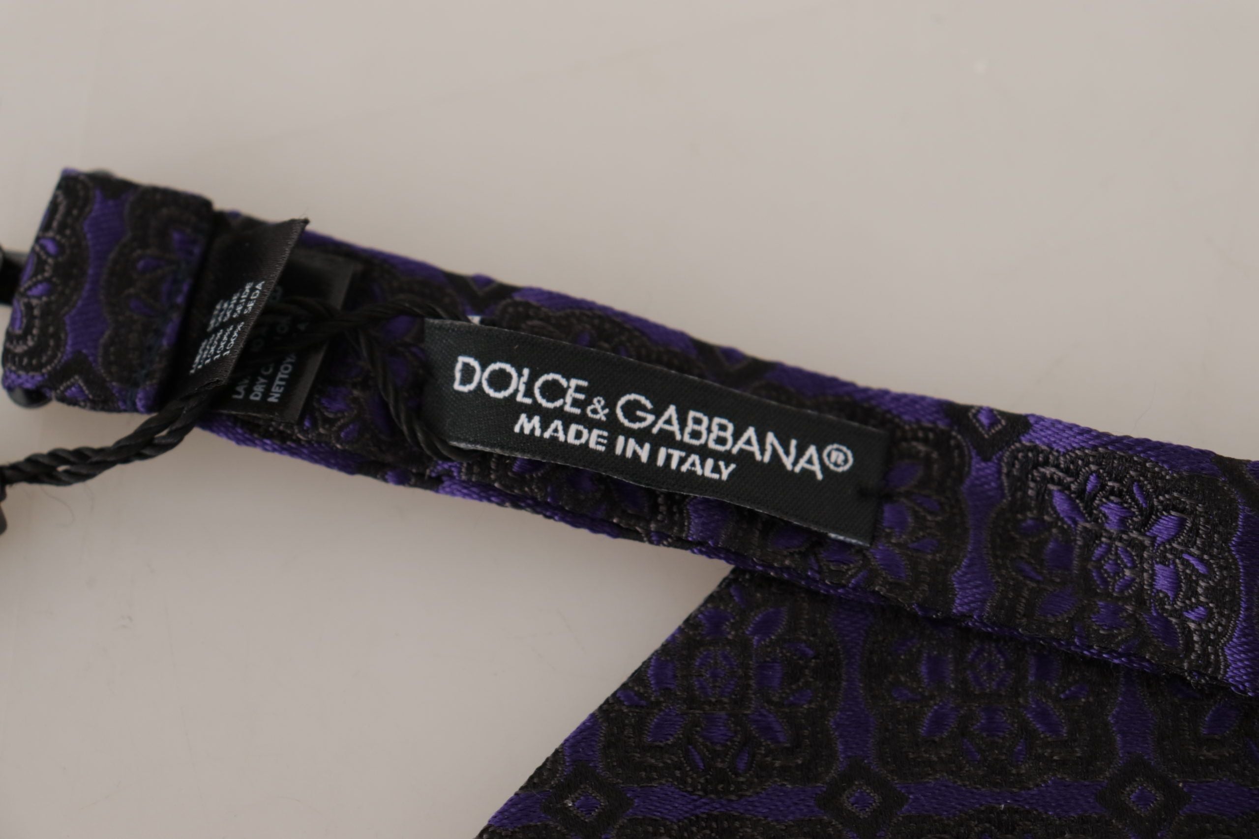 Dolce & Gabbana Dolce & Gabbana Blue Geometric Silk Adjustable Neck Papillon Men's Tie