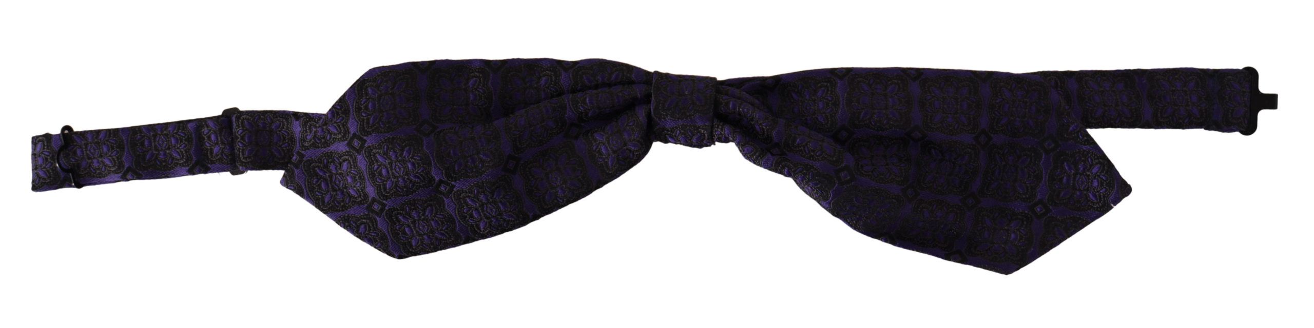Dolce & Gabbana Dolce & Gabbana Blue Geometric Silk Adjustable Neck Papillon Men's Tie
