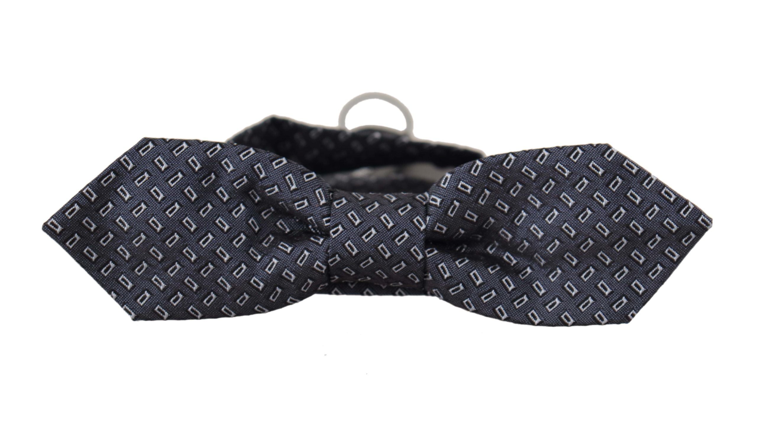 Dolce & Gabbana Dolce & Gabbana Blue Gray Polka Dot 100% Silk Neck Papillon Men's Tie