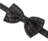 Dolce & Gabbana Dolce & Gabbana Black White Polka Dot 100% Silk Neck Papillon Men's Tie