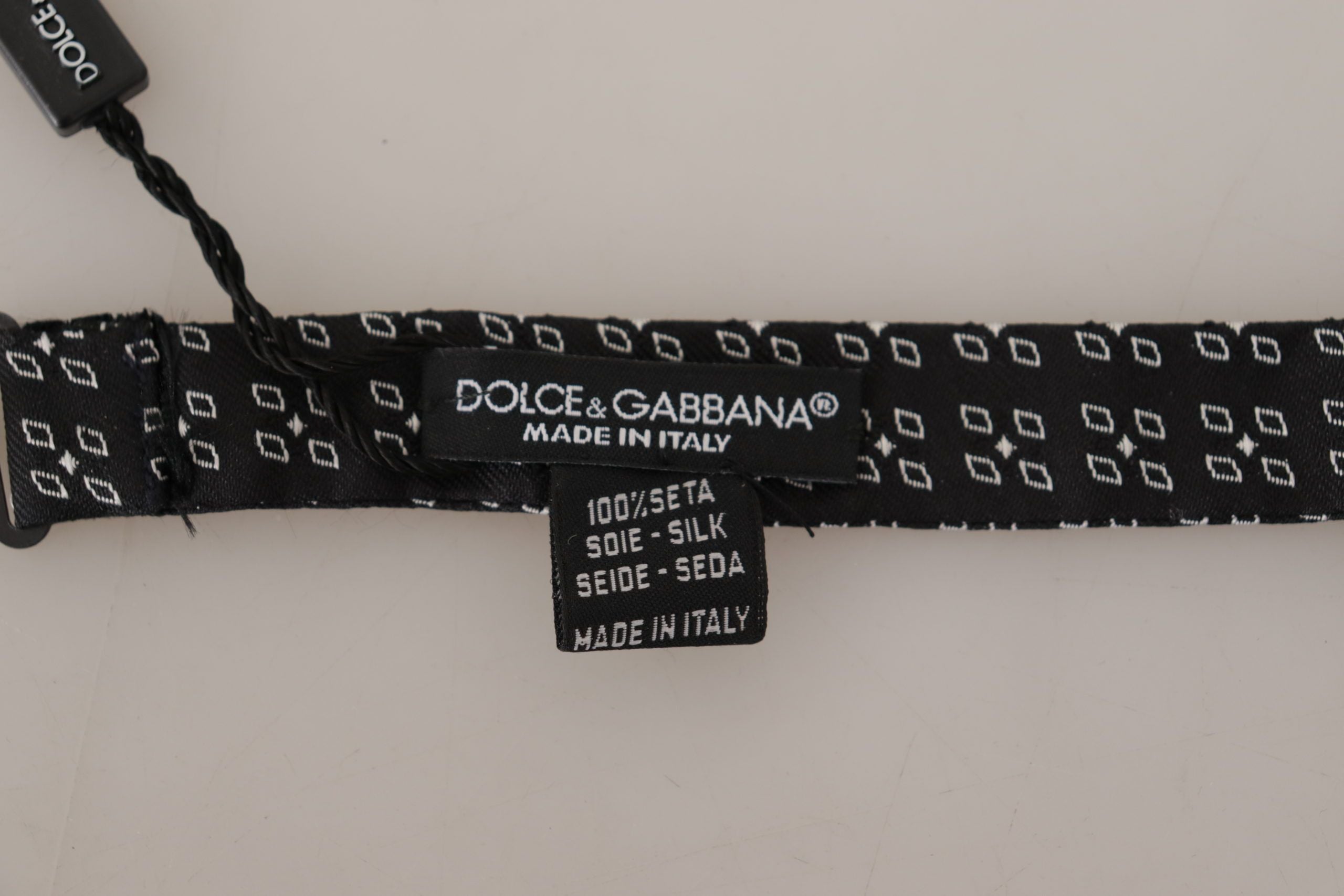 Dolce & Gabbana Dolce & Gabbana Black White Polka Dot 100% Silk Neck Papillon Men's Tie