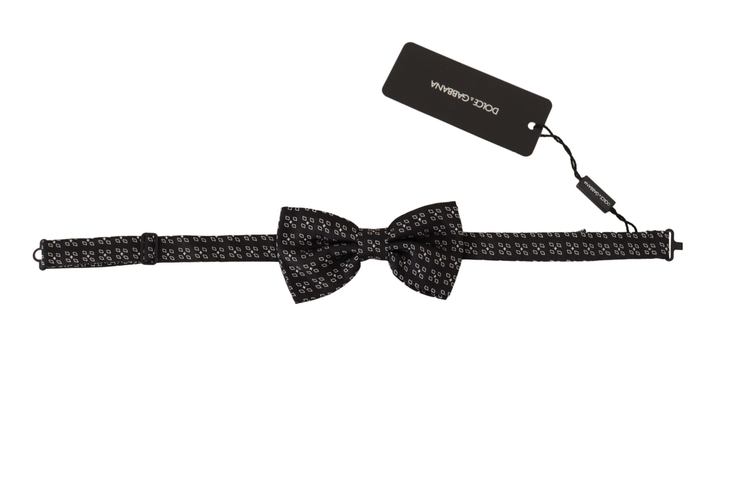 Dolce & Gabbana Dolce & Gabbana Black White Polka Dot 100% Silk Neck Papillon Men's Tie