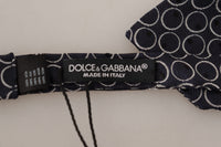 Dolce & Gabbana Dolce & Gabbana Black White Round 100% Silk Neck Papillon  Men's Tie