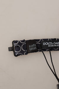 Dolce & Gabbana Dolce & Gabbana Black White Round 100% Silk Neck Papillon  Men's Tie