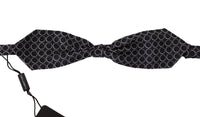 Dolce & Gabbana Dolce & Gabbana Black White Round 100% Silk Neck Papillon  Men's Tie